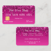 Visitekaartje | Glitter Credit Card Paars Pink (Voorkant / Achterkant)
