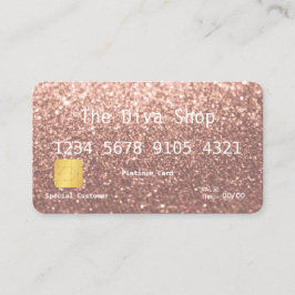 Visitekaartje | Glitter Credit Card Roos Gold