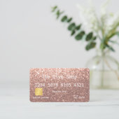 Visitekaartje | Glitter Credit Card Roos Gold (Staand voorkant)