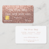 Visitekaartje | Glitter Credit Card Roos Gold (Voorkant / Achterkant)