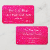 Visitekaartje | Glitter-creditcard roze (Voorkant / Achterkant)