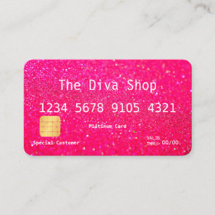 Visitekaartje Glitter-creditcard roze