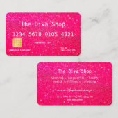Visitekaartje | Glitter-creditcard roze (Voorkant / Achterkant)