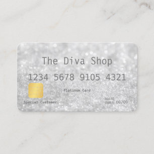 Visitekaartje   Glitter-creditcard Silver