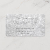 Visitekaartje | Glitter-creditcard Silver (Achterkant)