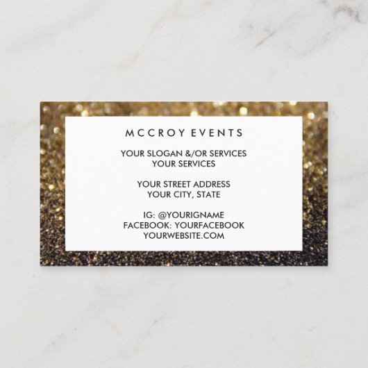 visitekaartje - Glitter Glamour Gold (Achterkant)