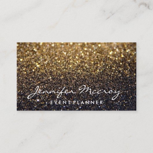 visitekaartje - Glitter Glamour Gold (Voorkant)