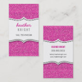 VISITEKAARTJE glitter glitter sparkle gold hot pin (Voorkant / Achterkant)