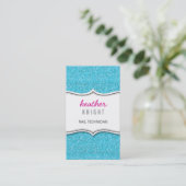 VISITEKAARTJE glitter glitter sparkle goudblauw (Staand voorkant)