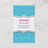 VISITEKAARTJE glitter glitter sparkle goudblauw (Achterkant)