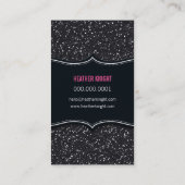 VISITEKAARTJE glitter glitter sparkle zwart roze (Achterkant)