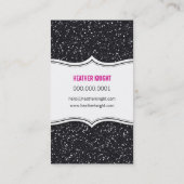 VISITEKAARTJE glitter glitter sparkle zwart roze (Achterkant)