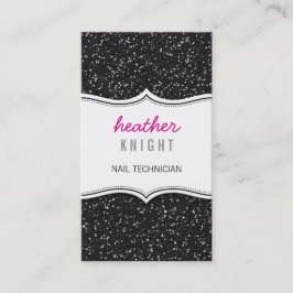 VISITEKAARTJE glitter glitter sparkle zwart roze