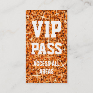 Visitekaartje Glitz Oranje 'VIP PASS'