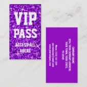 Visitekaartje Glitz Paars 'VIP PASS' (Voorkant / Achterkant)