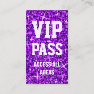 Visitekaartje Glitz Paars 'VIP PASS'