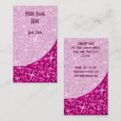 Visitekaartje Glitz roze curve portret (Voorkant / Achterkant)