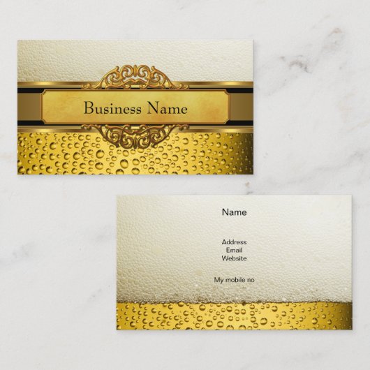 Visitekaartje Gold Amber Beer Ale zwart (Voorkant / Achterkant)