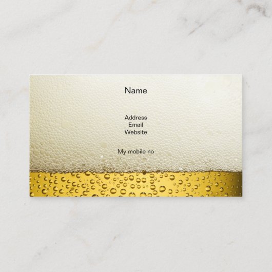 Visitekaartje Gold Amber Beer Ale zwart (Achterkant)