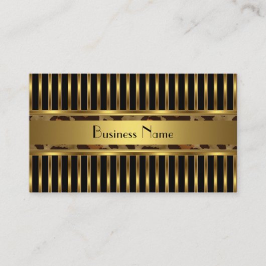 Visitekaartje Gold Animal Trim op zwart (Voorkant)