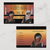 Visitekaartje Gold Black Hair Make-up Beauty (Voorkant / Achterkant)