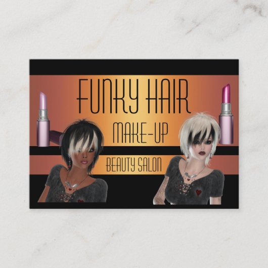 Visitekaartje Gold Black Hair Make-up Beauty (Voorkant)