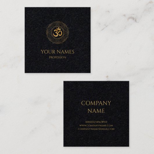 VISITEKAARTJE : GOLD MANDALA + OHM (Voorkant / Achterkant)