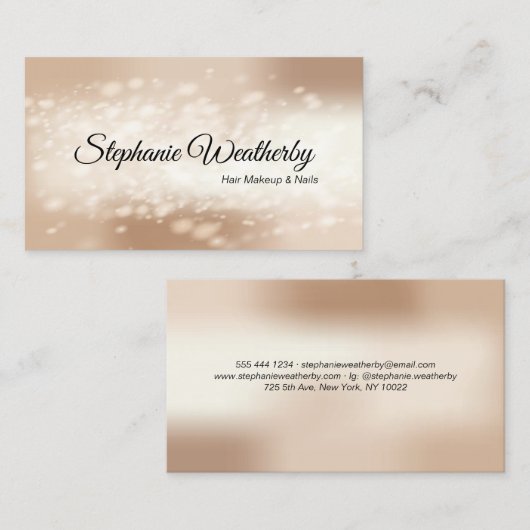 Visitekaartje Gold White Bokeh Stylist (Voorkant / Achterkant)