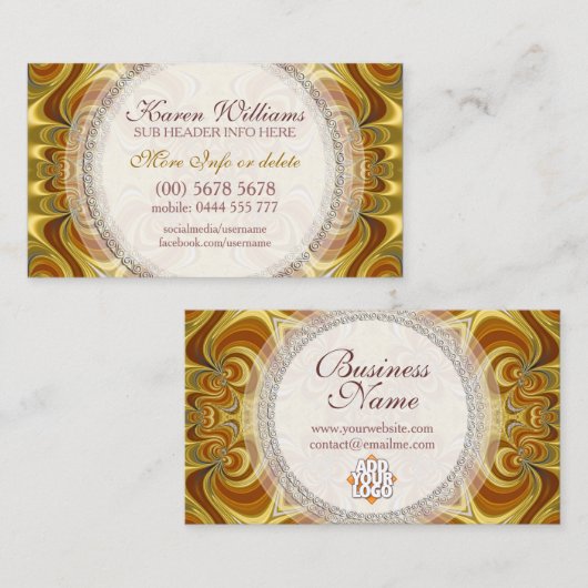 Visitekaartje Golden Groovy Waves (Voorkant / Achterkant)