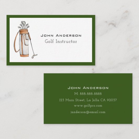 Visitekaartje Golf Instructor (Voorkant / Achterkant)