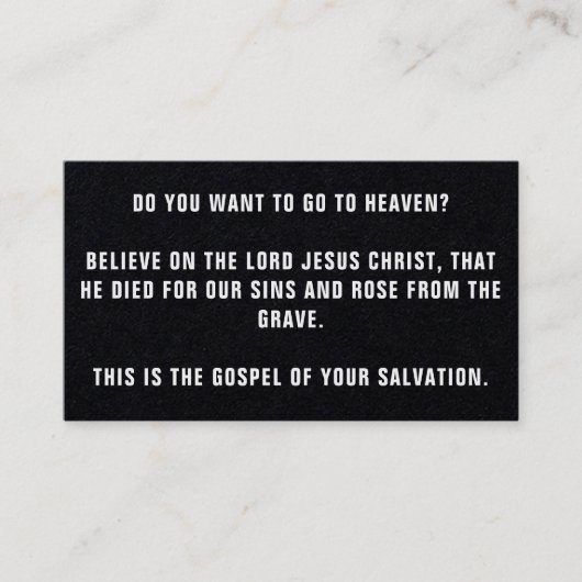 VISITEKAARTJE GOSPEL TRACTS (Voorkant)