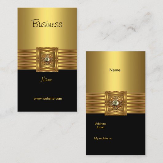 Visitekaartje goud op goud zwart (Voorkant / Achterkant)