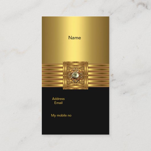 Visitekaartje goud op goud zwart (Achterkant)