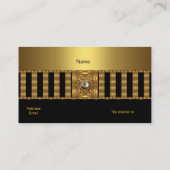 Visitekaartje goud op gouden zwarte streep (Achterkant)