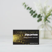 visitekaartje gouden muzieknoten (Staand voorkant)