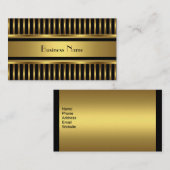 Visitekaartje gouden strepen op zwart (Voorkant / Achterkant)