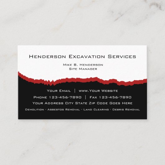 Visitekaartje graafdiensten (Voorkant)