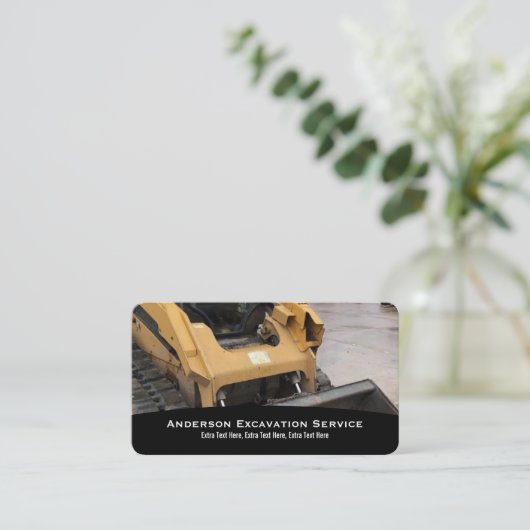 Visitekaartje graafwerktuigservice (Staand voorkant)