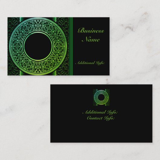 Visitekaartje Green Medallion (Voorkant / Achterkant)