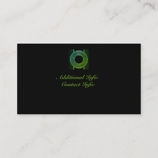 Visitekaartje Green Medallion (Achterkant)