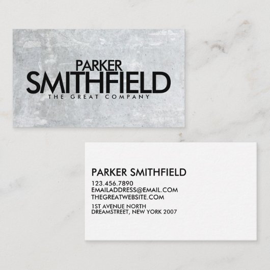 Visitekaartje grijs betonsteen (Voorkant / Achterkant)