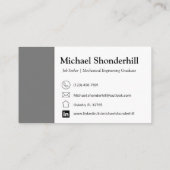 Visitekaartje | Grijs Visitekaartje | Werkzoekende (Achterkant)