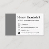 Visitekaartje | Grijs Visitekaartje | Werkzoekende (Voorkant)