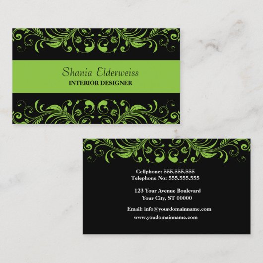 Visitekaartje Groen en zwart (Voorkant / Achterkant)