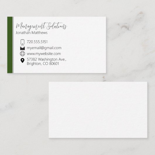 Visitekaartje - groen & grijs (Voorkant / Achterkant)