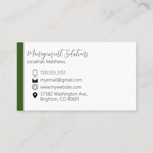 Visitekaartje - groen & grijs (Voorkant)