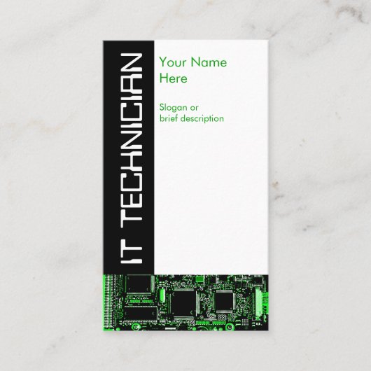 Visitekaartje Groene 2 'IT-technicus' omsluiten (Voorkant)