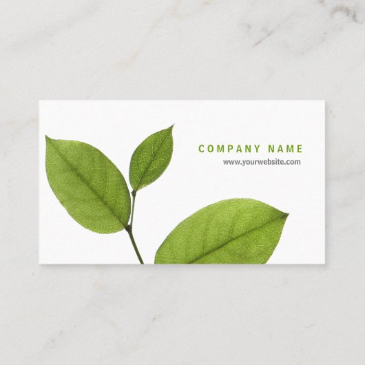 Visitekaartje Groene bladeren (Achterkant)
