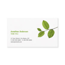Visitekaartje Groene bladeren