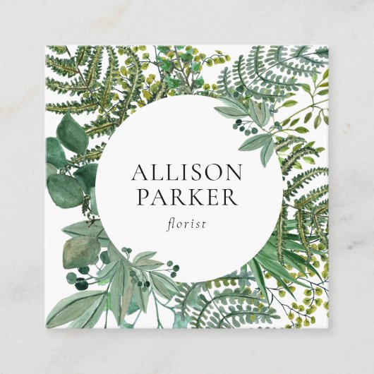 Visitekaartje Groene bladeren (Voorkant)